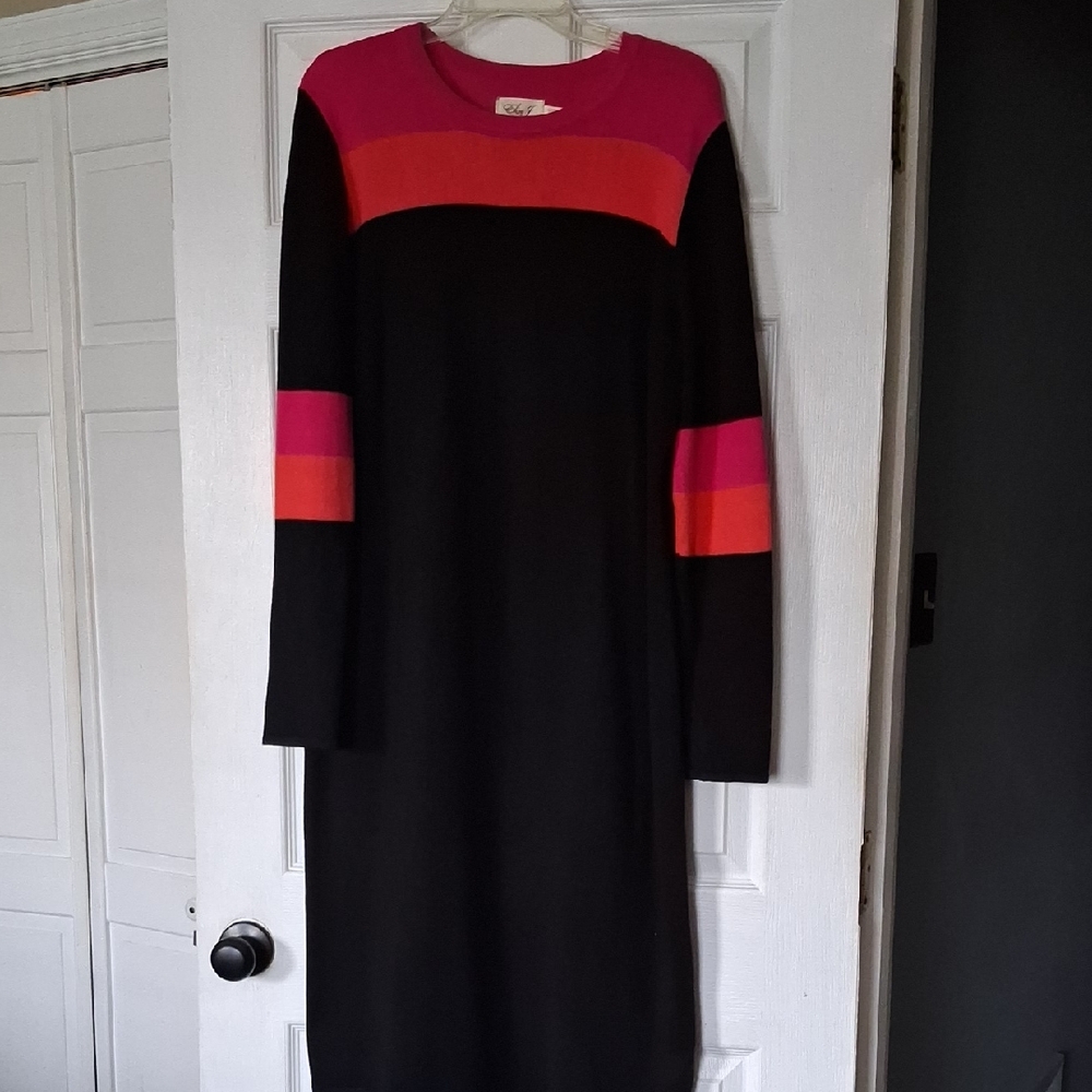 Colorblock Long Knit Dress
